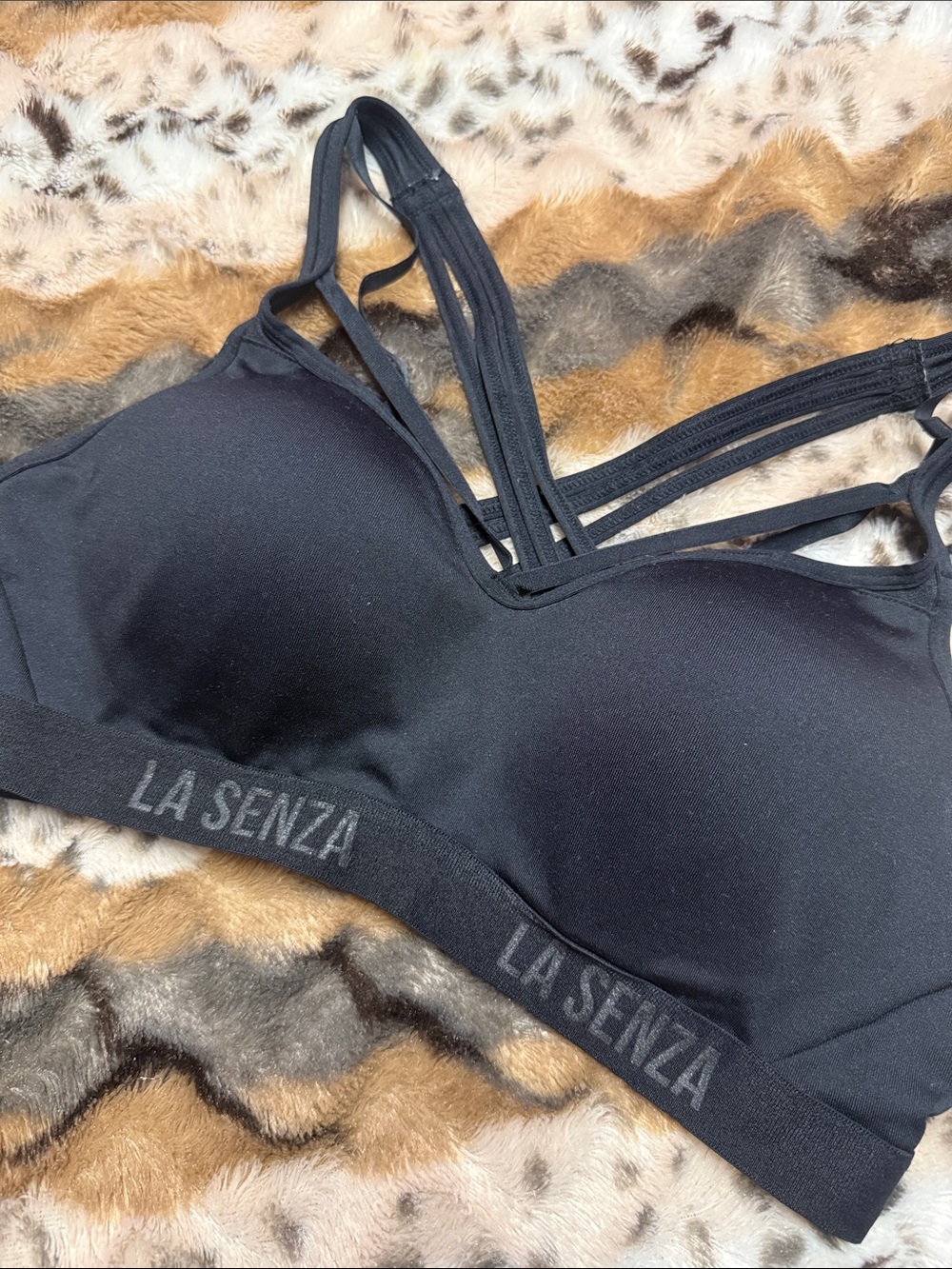 La Senza Black Strappy Sports Bra Yoga Bralette